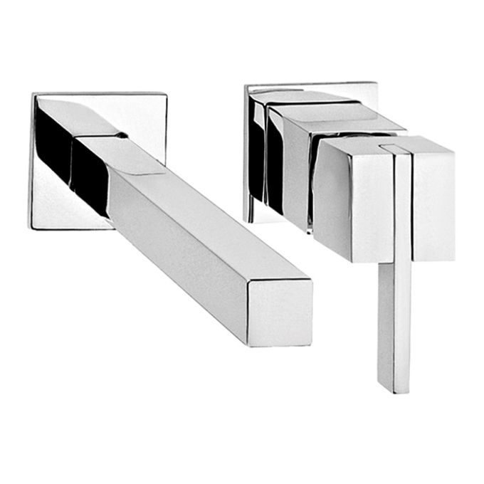 Monomando de lavabo para pared con contra push Kubica